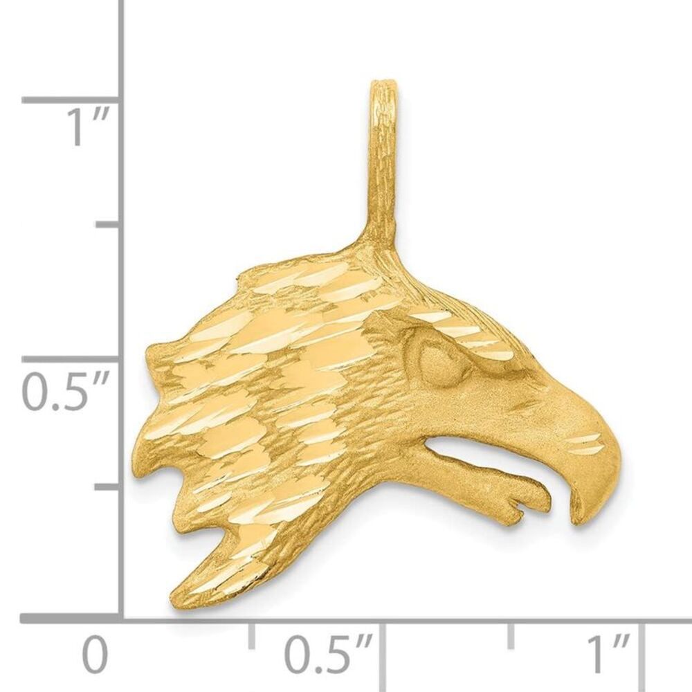 10k Yellow Gold Solid Diamond-Cut Eagle Head Charm - image 7
